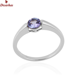 Bague classique personnalisée en argent sterling 925 avec pierres précieuses en tanzanite naturelle sertissage de bijoux fins pour anniversaires de style tendance - Product Image 1