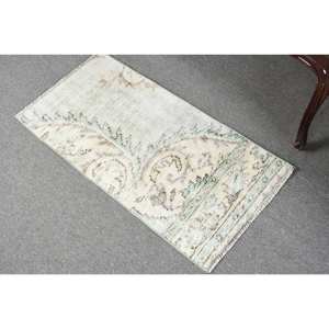 Alfombra de lana moderna verde Beige de 1,6x3,3 pies, alfombras rectangulares de área grande turca, respaldo de látex abstracto para pasillo, habitación, cabecera - Product Image 4