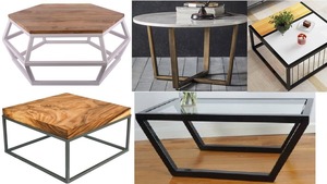 Mesa de centro de metal y mármol con forma de Escudero antiguo y moderno, mesa auxiliar de lujo Vintage para sala de estar, técnica chapada - Product Image 3