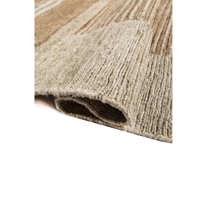 พรมปูพื้นทำมือจากปอกระเจาและป่านลายทางสีเบจและสีน้ำตาลแบบทอเรียบสำหรับใช้ในบ้านและทางเดิน-PKJT-155 - Product Image 2