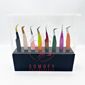 Pinzas para Pestañas de Acero Inoxidable Profesionales al por Mayor, Logotipo Personalizado, Duraderas, de Alta Calidad, Empaque Personalizado, Varias Formas, Surtido - Product Image 2