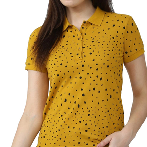 Custom Women Polka Dot Polo Shirt Short Sleeve Breathable Cotton Pique Casual Slim Fit Ladies Lapel Tennis Golf Polo Tee Tops - Product Image 5