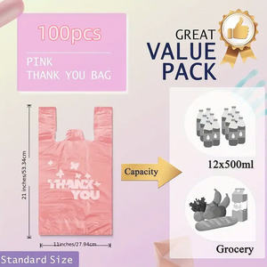 HDPE/LDPE Camiseta Bolsa Vegetal Supermercado Bolsa de compras Color personalizado Impreso Bolsa de embalaje - Product Image 4