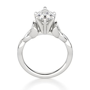 Bague de fiançailles Moissanite torsadée coupe poire - Product Image 2