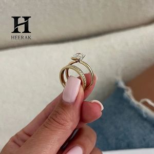 Conjunto de Anillos de Boda Radiantes y Alargados de Moda, 2 Piezas, Entrecruzados, Lisos, de Oro, 10K 14K, Joyería de Oro - Product Image 4