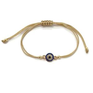 Pulsera de hilo Evil Eye Macrome con Zirconia cúbica, azul, rojo, rosa, Blanco, Negro, joyería de moda, ajustable, buena suerte - Product Image 2