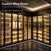 Armoire à vin en acier inoxydable sur mesure, armoire à vin dorée, refroidisseur à vin, stockage commercial de vin pour hôtel, restaurant, bar, villa