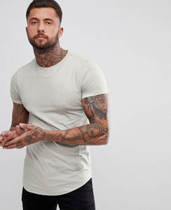 Bulk Wholesale Custom 100% Cotton Short Sleeves Breathable Eco-Friendly <b>Mens</b> Longline <b>Curved</b> <b>Hem</b> <b>T</b>-<b>Shirt</b> - Product Image 1