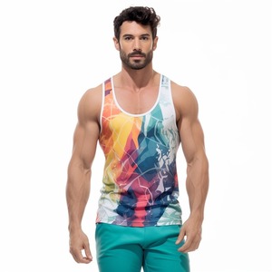เสื้อกล้ามรัดรูปของผู้ชายเสื้อกล้ามระบายอากาศได้ดีแห้งเร็ว OEM - Product Image 5