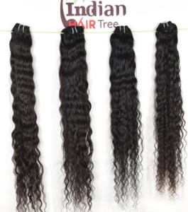 Extensions de cheveux humains 100% naturels du temple du sud de l'Inde, ondulés, vierges, non traités, double trame mécanique avec style ondulé - Product Image 2