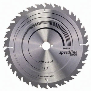 Hoja de sierra circular con punta de carburo BOSCH para manualidades en bambú y madera, 315 mm de diámetro exterior, 28 dientes, 30 mm de diámetro del orificio, 3,2 mm de profundidad de corte - Product Image 1