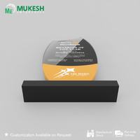 Trophée en acrylique Wave Crest - Finition cristal poli élégante et durable, impression typographique gravée, récompense pour entreprise, sport, académie