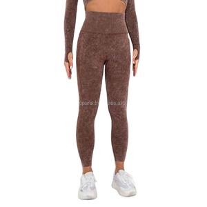 Logotipo personalizado Activewear Training Wear Leggings Nuevo estilo Streetwear Pantalones casuales Gimnasio Fitness Wear Ácido Wash Mujeres Leggings - Product Image 1