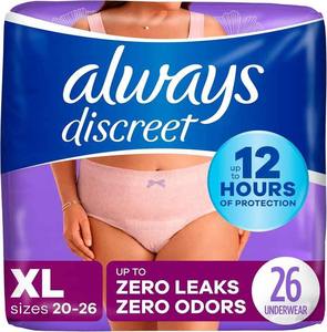 Sous-vêtement pour incontinence et post-partum pour femme, toujours discret, coupe classique, taille extra-large, absorption maximale, 26 pièces - Product Image 2