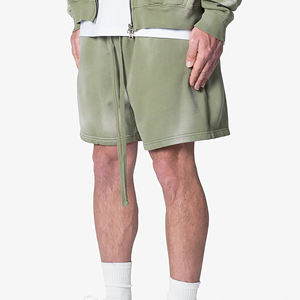 Hot Selling 100% Cotton Fleece Sunfade Washed <b>Short</b> Length Heavyweight <b>Shorts</b> Casual Wear <b>Long</b> Drawstrings Hip hop <b>Shorts</b> - Product Image 2