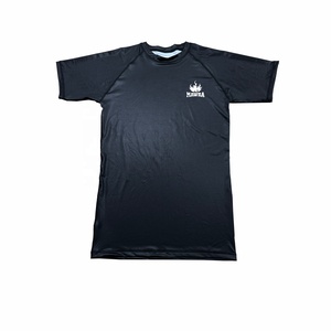 Hot Selling Custom Logo Short Sleeve <b>Rashguard</b> Compression Shirt Unisex <b>BJJ</b> Training MMA Breathable Quick Dry Anti-Bacterial - Product Image 2