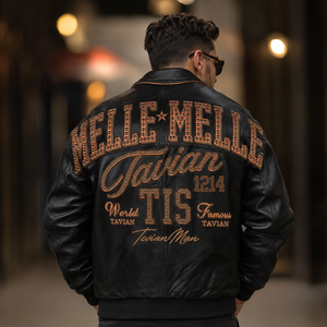Chaqueta de Cuero Genuino de Lujo para Hombre, Directo de Fábrica, Fabricante OEM ODM de Marca Privada para Compradores Globales - Product Image 1