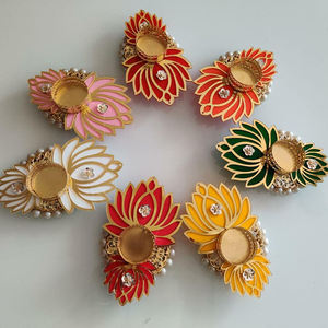 Elegante Lotus Rangoli soporte de flores de boda Oro Ecológico plástico decoración del hogar para bodas Diwali Navidad Halloween - Product Image 3