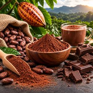Polvo de Cacao Fino, Ingrediente de Cacao Crudo, Polvo de Chocolate Negro, Bolsa de 25 kg para Repostería, Bebidas y Procesamiento de Alimentos - Product Image 1