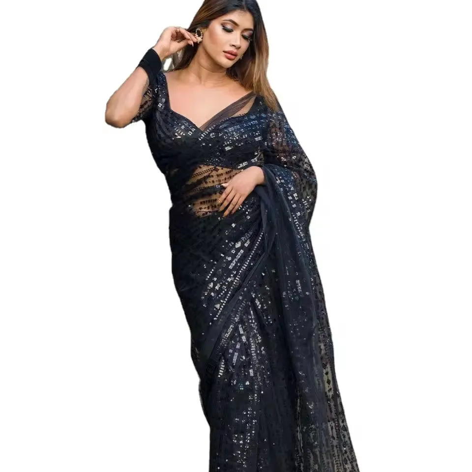 Jyothika Double Couleur Nord Et Sud Indien À La Mode Saree Avec Zardosi Tissu Blouse Pièce De Mariage spécial