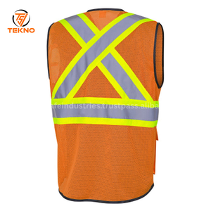 เสื้อกั๊กนิรภัยสะท้อนแสงมองเห็นได้ชัดเจนเสื้อกั๊กนิรภัยมีกระเป๋าและซิปด้านหน้าเสื้อกั๊กนิรภัยสะท้อนแสง - Product Image 2