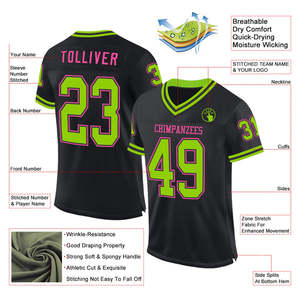 Maillot de football américain Performance personnalisé adulte respirant évacuant l'humidité 100% polyester jeu de club équipe scolaire entraînement de jour - Product Image 2