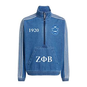Personalizado griego Zeta Phi Beta Sorority ropa bordada Zip Up rayas Jeans chaqueta de mezclilla parafernalia griega - Product Image 1
