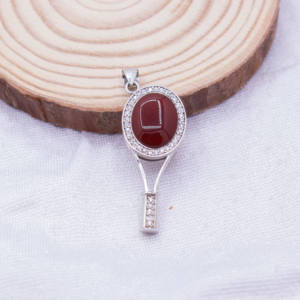 จี้เงินแท้แบบ925ของผู้หญิงคาร์เนเลี่ยนและลูกบาศก์อัญมณีชุบทองสำหรับขายส่ง - Product Image 4