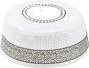 Chapeau kufi en coton pour homme, casquette tête de mort de prière musulmane pour l'été, ramadan, islam, bonnet avec logo de créateur - Product Image 2