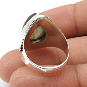 925 argent Sterling naturel forme de poire bleu Labradorite pierre précieuse oxydée à la main bague grossiste fabricant de bijoux femme - Product Image 2