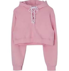 Sweat à capuche uni pour dames Vente en gros Polaire de coton OEM Impression de logo personnalisé Fournisseur - Product Image 1