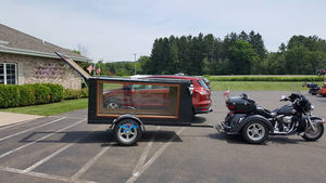 Chariot de cercueil noir remorquable/chariot funéraire de corbillard noir moderne entraîneur de cercueil remorqué - Product Image 6