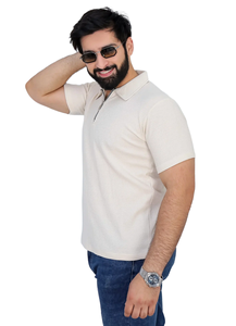 Polo de manga corta para hombre, camiseta informal ajustada de algodón con cuello a rayas en contraste y ribete de manga, tela suave transpirable - Product Image 4