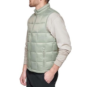 <b>Top</b> Selling Men's Regular Fit Canvas Puffer Vest with Stand Collar Front Logo Waterproof Windproof Outdoor Wear Wholesale - Product Image 6