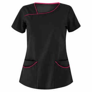 เสื้อสครับขัดผิวแขนสั้นสำหรับผู้หญิงเสื้อเครื่องแบบพยาบาล - Product Image 5