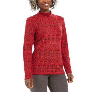 Karen Scott Top casual invernale da donna con stampa Fair Isle e collo a lupetto, rosso, taglia piccola - Product Image 1
