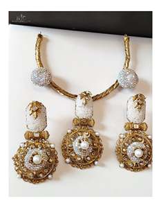 Elegant Indian <b>Pakistani</b> Ethnic Stainless Steel Silver Plated <b>Set</b> Featuring Traditional Kundan Meenakari Pearl Embellishments - Product Image 3