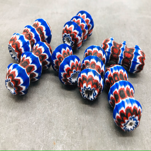 Gran Vintage étnico Tribal CRISTAL MURANO cuenta de cristal Rosetta raro indio Chevron diseño para la fabricación de joyas al por mayor a granel - Product Image 3