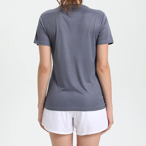Venta caliente 100% poliéster personalizado mujer gimnasio camiseta alta calidad verano Color sólido venta al por mayor diseño de impresión - Product Image 2
