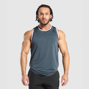 เสื้อกล้ามออกกำลังกายผู้ชาย ทรงรัดรูป ผ้าริบ ไร้แขน เหมาะสำหรับวิ่งและฝึกซ้อม ไซส์ผู้ใหญ่ ผลิตจากโพลีเอสเตอร์ 100% แห้งเร็ว ระบายอากาศได้ดี - Product Image 1