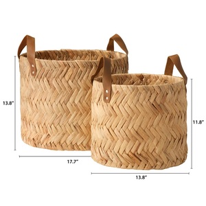 Straw Box Water Hyacinth Rectangular Storage Box <b>Wicker</b> <b>Basket</b> <b>Round</b> Organizer Storage Box Utility Cabinet <b>Basket</b> - Product Image 1