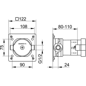 Keuco IXMO Conversion Valve for 2 Outlets with <b>Hose</b> Connection-Shower Room Accessory - Product Image 4
