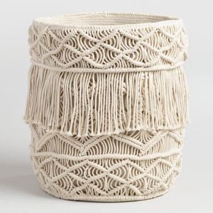 Panier en corde macramé d'aspect naturel pour la décoration intérieure, rehaussant l'esthétique terreuse avec un tissage artisanal en corde - Product Image 6