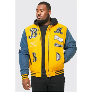 OEM Custom Ronpex International RI-300 Varsity <b>Jacket</b> School College Baseball Letterman for <b>Men</b> Embroidery Logos Breathable 100% - Product Image 1
