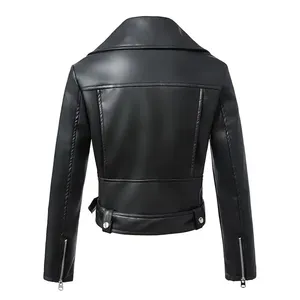 Vestes pour femmes, nouveaux manteaux, vestes en cuir pour femmes, veste de motard, grande taille, vêtements en cuir PU pour hommes, OEM - Product Image 3