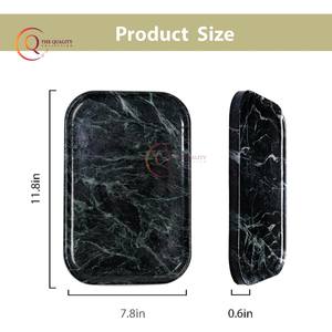 Plateau de service en marbre vert rectangle fait à la main nouvellement arrivé plateaux de grande taille plats et assiettes fournitures assiette plaquée couleur verte - Product Image 2