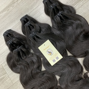 Extensiones de cabello ondulado de cuerpo indio de alta calidad más vendidas, cutícula cruda alineada, negro Natural para cabello humano de trama Genius - Product Image 6