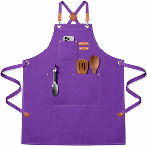 High Quality Cotton Waxed Canvas Bib <b>Apron</b> Heavy Duty Work Chef <b>Apron</b> for Men & Women with Pockets - Product Image 3