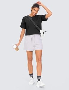 Femmes noir solide motif athlétique course haut court été décontracté Yoga à manches courtes col rond t-shirt avec Logo avant - Product Image 5