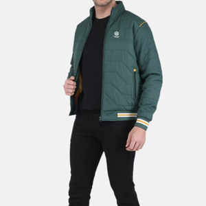 Veste d'hiver matelassée classique en toile légère et chaude avec rembourrage doux, style moderne, logo matelassé sur le devant - Product Image 5